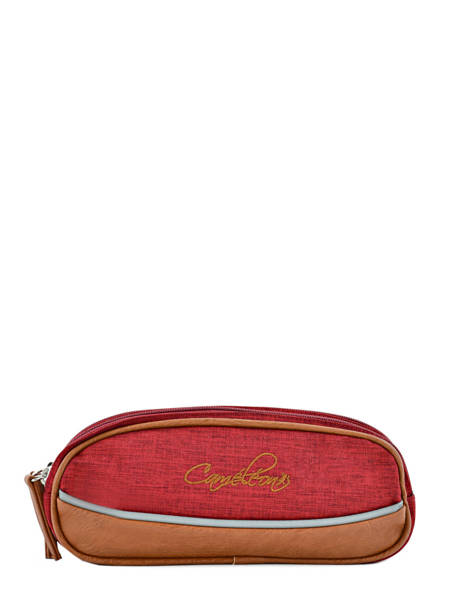Pencil Case For Kids 2 Compartments Cameleon Red vintage chine VIN-TROU