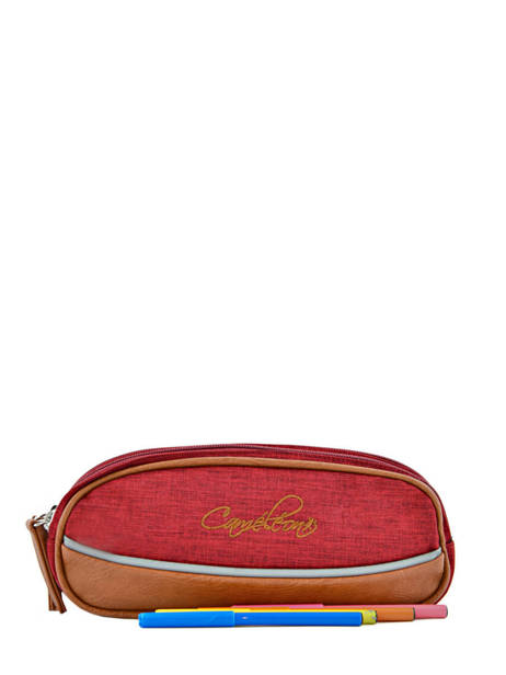 Pencil Case For Kids 2 Compartments Cameleon Red vintage chine VIN-TROU other view 1