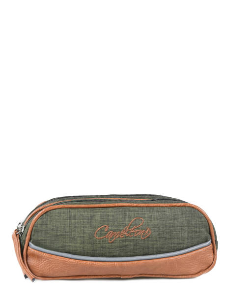 Pencil Case For Kids 2 Compartments Cameleon Green vintage chine VIN-TROU