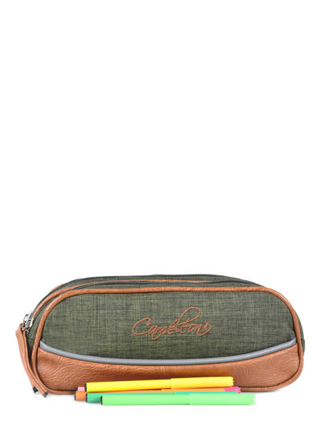 Pencil Case For Kids 2 Compartments Cameleon Green vintage chine VIN-TROU other view 1