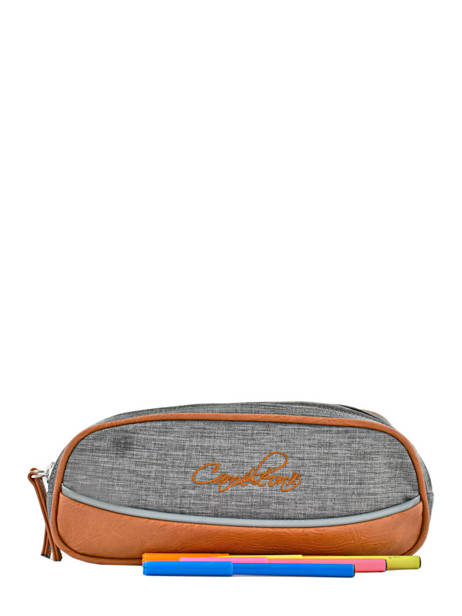 Pencil Case For Kids 2 Compartments Cameleon Gray vintage chine VIN-TROU other view 1