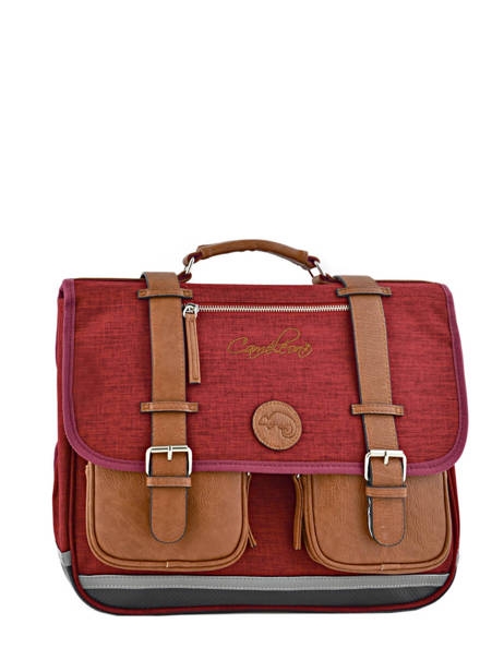 Boekentas Kind 2 Compartimenten Cameleon Rood vintage chine VIN-CA38