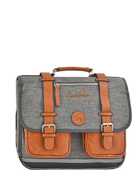 Satchel For Kids 2 Compartments Cameleon Gray vintage chine VIN-CA38