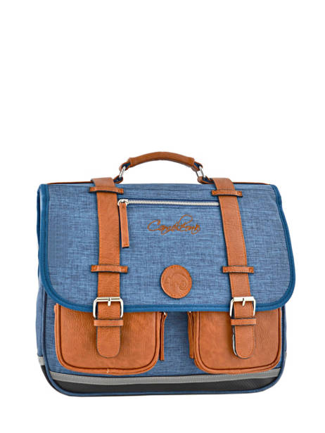 Satchel For Kids 2 Compartments Cameleon Blue vintage chine VIN-CA38