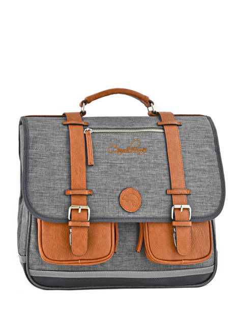 Satchel For Kids 3 Compartments Cameleon Gray vintage chine VIN-CA41