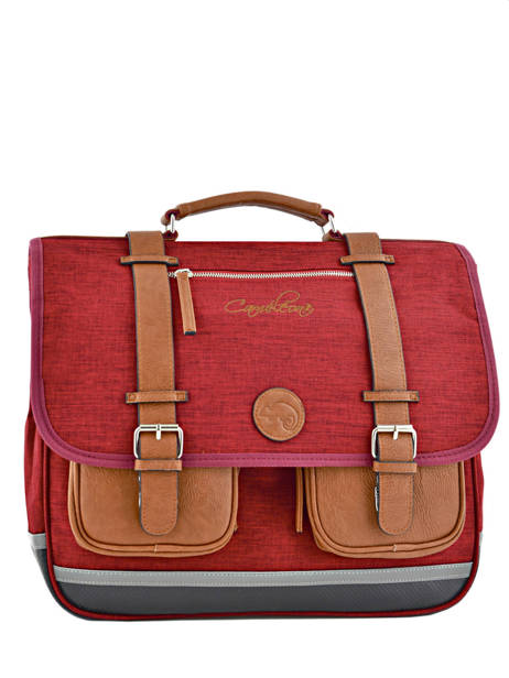 Boekentas Kind 3 Compartimenten Cameleon Rood vintage chine VIN-CA41