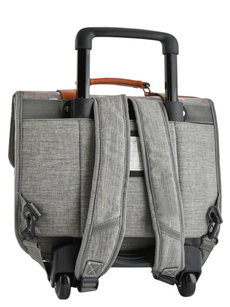 Schoolbag On Wheels For Kids 2 Compartments Cameleon Gray vintage fantasy PBVGCR38 other view 5