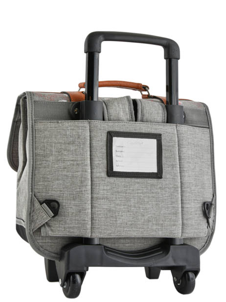 Schoolbag On Wheels For Kids 2 Compartments Cameleon Gray vintage fantasy PBVGCR38 other view 4