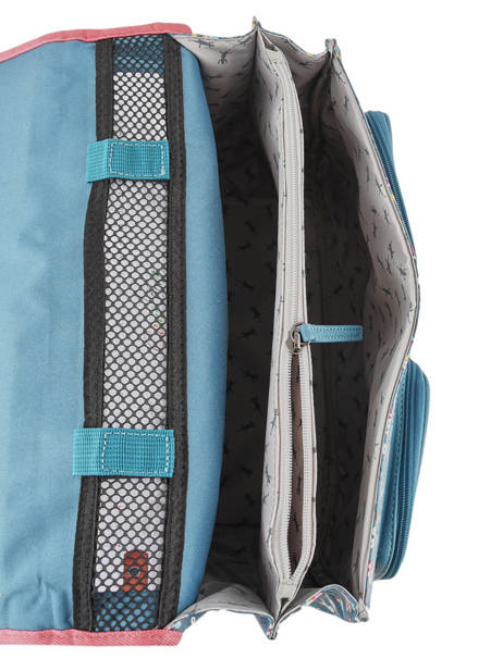 Cartable Enfant 2 Compartiments Cameleon Bleu vintage fantasy CA38 vue secondaire 8