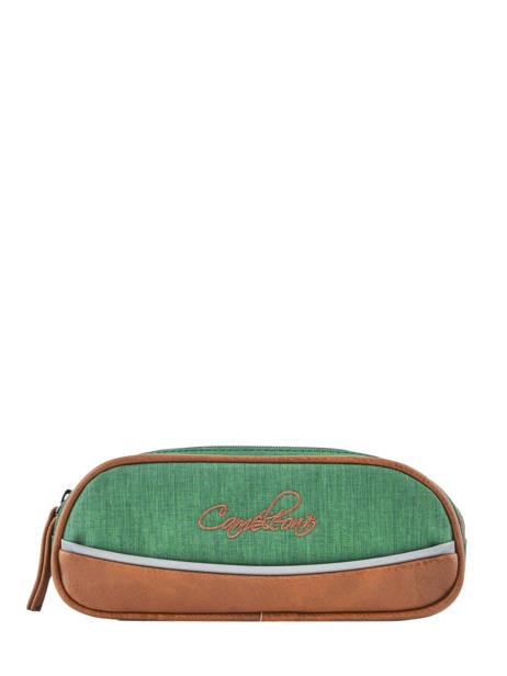 Pencil Case For Kids 2 Compartments Cameleon Green vintage chine VIN-TROU