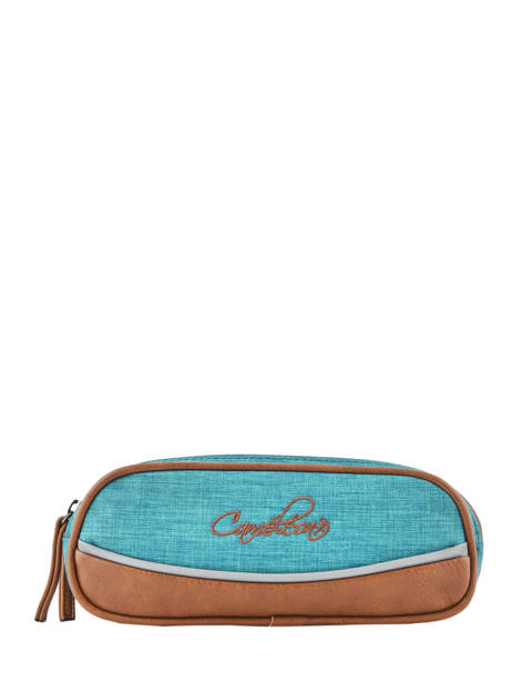 Pencil Case For Kids 2 Compartments Cameleon Blue vintage chine VIN-TROU