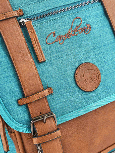 Sac à Dos Enfant 2 Compartiments Cameleon Bleu vintage chine VIN-SD38 vue secondaire 3
