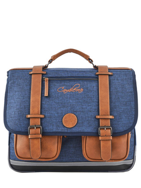 Satchel For Kids 3 Compartments Cameleon Blue vintage chine VIN-CA41