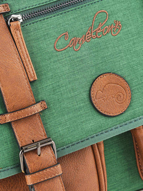 Satchel For Kids 3 Compartments Cameleon Green vintage chine VIN-CA41 other view 2