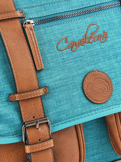 Satchel For Kids 3 Compartments Cameleon Blue vintage chine VIN-CA41 other view 2