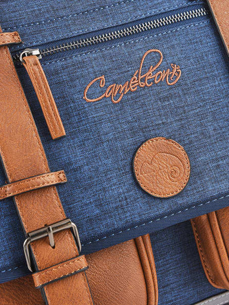 Satchel For Kids 3 Compartments Cameleon Blue vintage chine VIN-CA41 other view 1