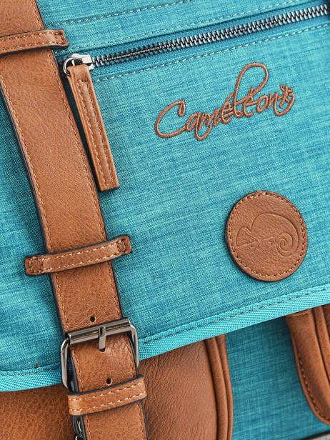 Satchel For Kids 2 Compartments Cameleon Blue vintage chine VIN-CA38 other view 2