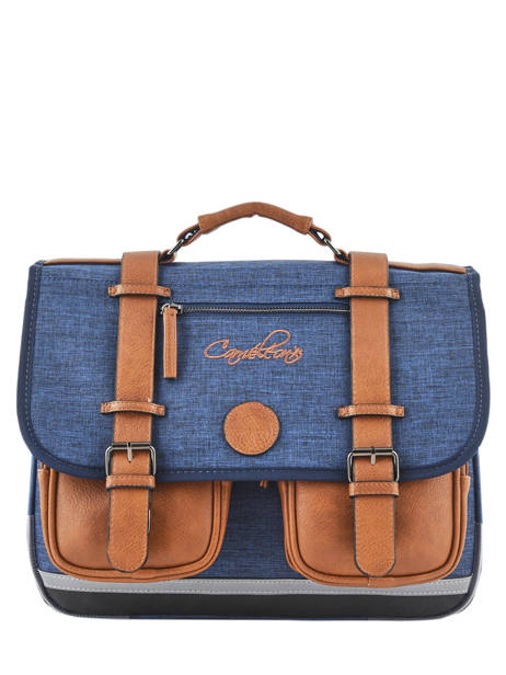 Satchel For Kids 2 Compartments Cameleon Blue vintage chine VIN-CA38