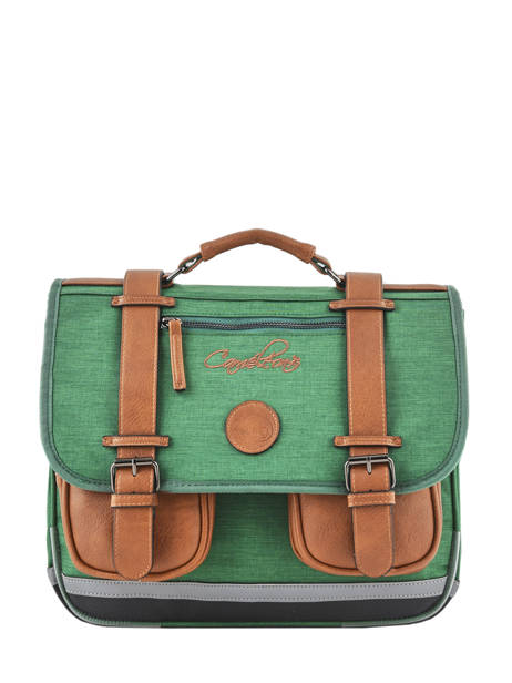 Satchel For Kids 2 Compartments Cameleon Green vintage chine VIN-CA35