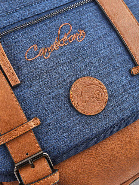 Sac à Dos Enfant 2 Compartiments Cameleon Bleu vintage chine VIN-SD38 vue secondaire 2