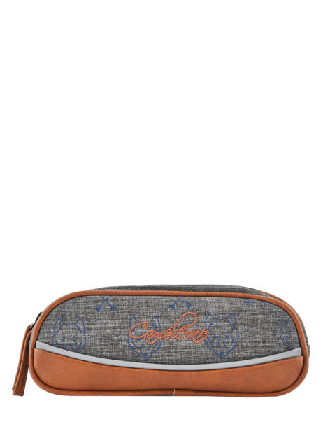 Pennenzak Jongen 2 Compartimenten Cameleon Grijs vintage urban VIB-TROU