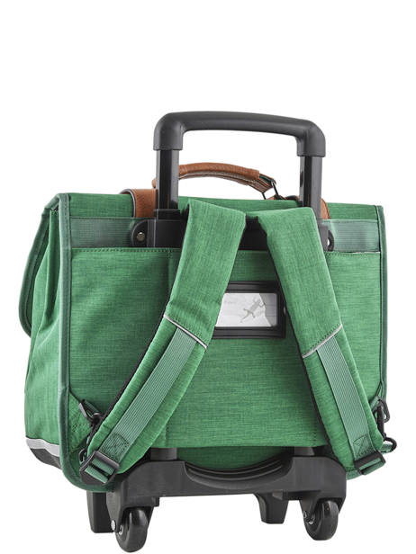 Wheeled Schoolbag For Kids 2 Compartments Cameleon Green vintage chine VIN-CR38 other view 4