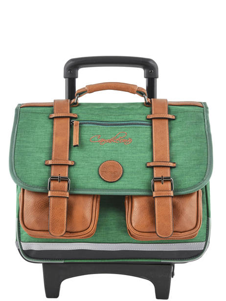 Wheeled Schoolbag For Kids 2 Compartments Cameleon Green vintage chine VIN-CR38