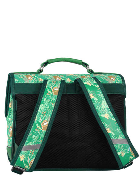 Cartable Enfant 2 Compartiments Cameleon Vert retro CA35 vue secondaire 4