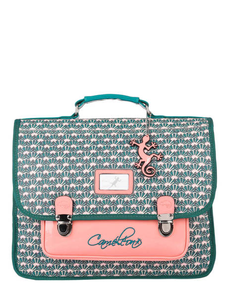 Cartable Enfant 2 Compartiments Cameleon Vert retro CA38