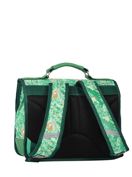 Cartable Enfant 1 Compartiment Cameleon Vert retro CA32 vue secondaire 4