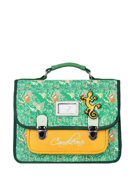 Cartable Enfant 1 Compartiment Cameleon Vert retro CA32