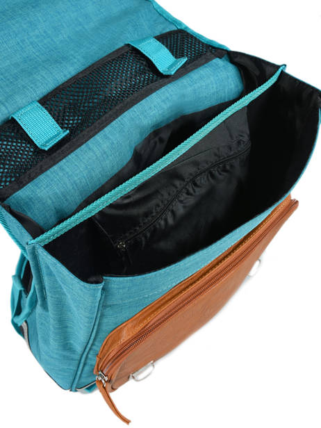 Sac à Dos Enfant 2 Compartiments Cameleon Bleu vintage chine VIN-SD38 vue secondaire 5