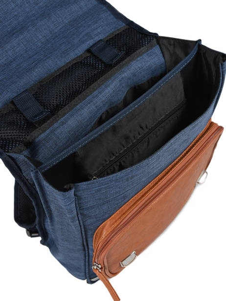 Sac à Dos Enfant 2 Compartiments Cameleon Bleu vintage chine VIN-SD38 vue secondaire 5