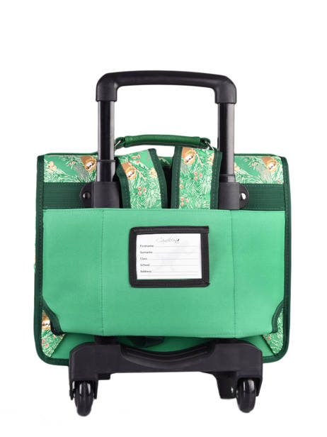 Cartable à Roulettes Rétro Cameleon Vert retro CR35 vue secondaire 3