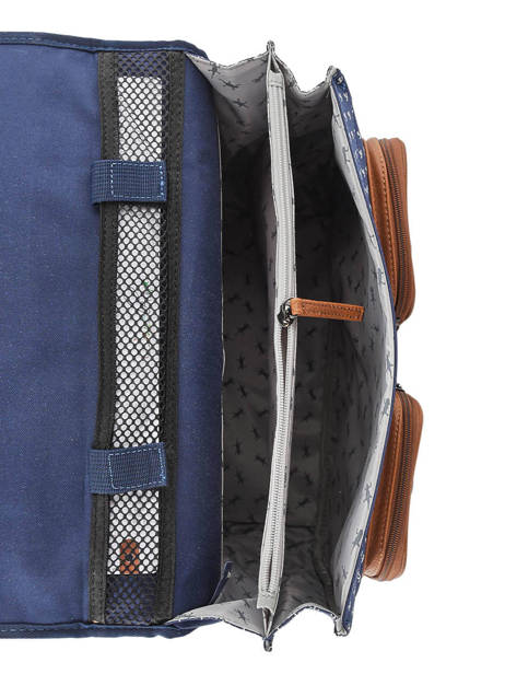 Cartable 2 Compartiments Cameleon Bleu vintage urban PBVBCA35 vue secondaire 5