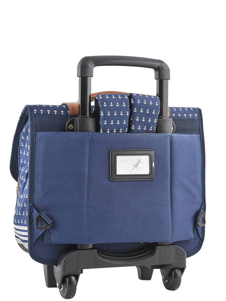 Wheeled Schoolbag 2 Compartments Cameleon Blue vintage urban PBVBCR38 other view 3