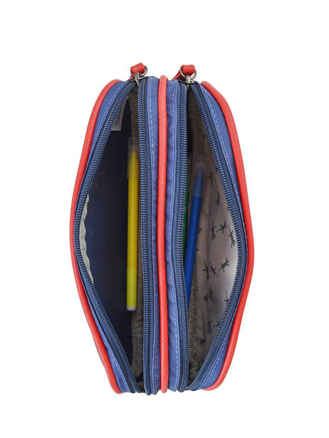 Pencil Case 2 Compartments Cameleon Blue vintage urban PBVBTROU other view 1