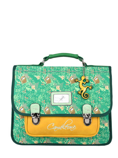 Satchel 2 Compartments Cameleon Green retro PBRECA35