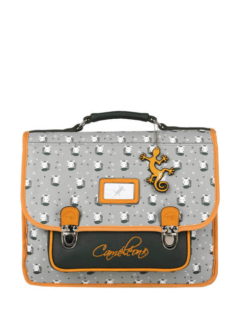 Cartable 2 Compartiments Cameleon Gris retro PBRECA35