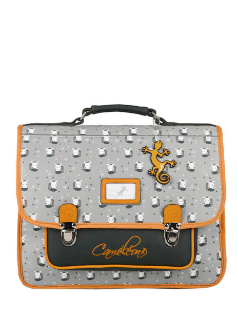 Cartable 2 Compartiments Cameleon Gris retro PBRECA38