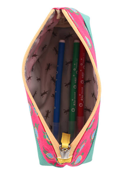 Pencil Case 1 Compartment Cameleon Green retro PBRETROU other view 1