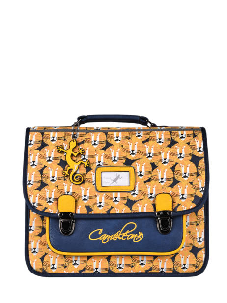 Cartable Enfant 2 Compartiments Cameleon Jaune retro CA35