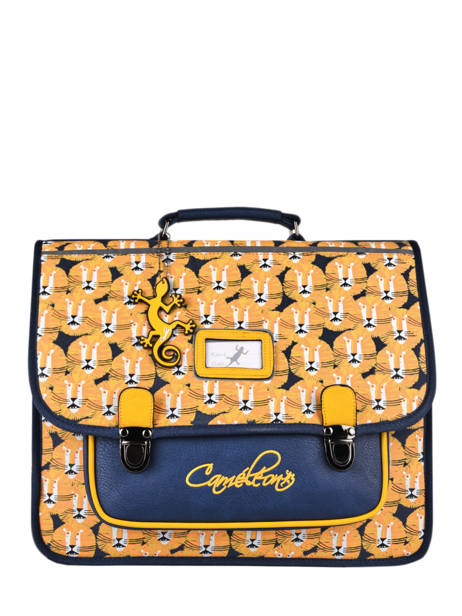 Cartable Enfant 2 Compartiments Cameleon Jaune retro CA38