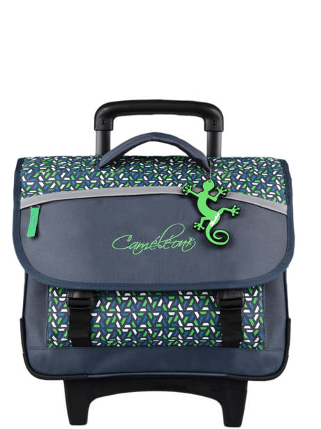 Boekentas Op Wieltjes Kind 2 Compartimenten Cameleon Blauw actual CR38