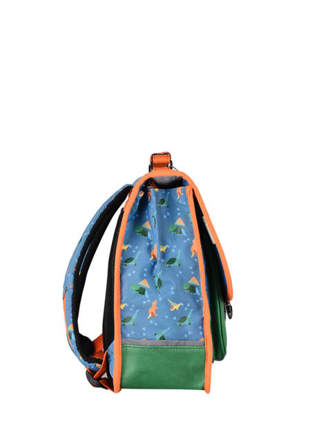 Cartable Enfant 2 Compartiments Cameleon Bleu retro CA38 vue secondaire 4