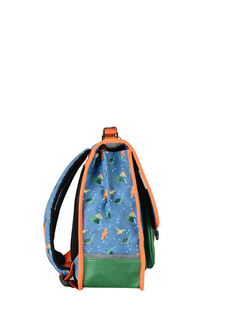 Cartable Enfant 1 Compartiment Cameleon Bleu retro CA32 vue secondaire 4