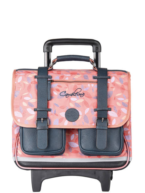 Cartable à Roulettes Enfant 2 Compartiments Cameleon Rose vintage fantasy CR38