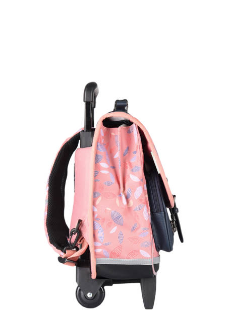 Wheeled Schoolbag For Girls 2 Compartments Cameleon Pink vintage fantasy CR38 other view 4