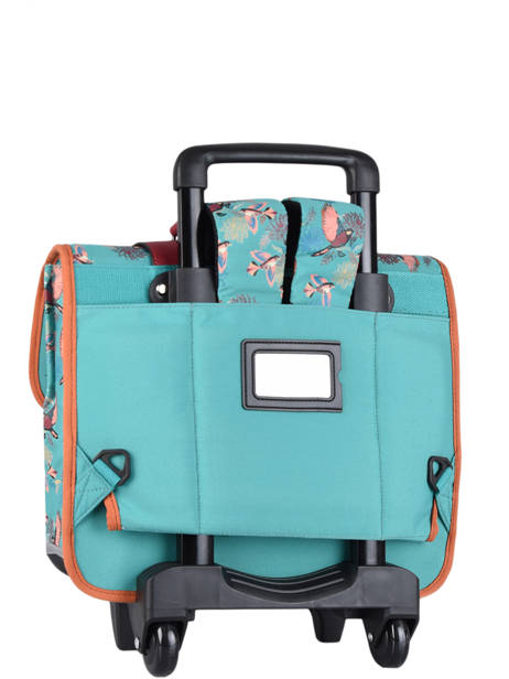 Cartable à Roulettes Enfant 2 Compartiments Cameleon Bleu vintage fantasy CR38 vue secondaire 7