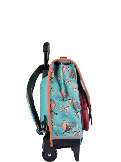 Cartable à Roulettes Enfant 2 Compartiments Cameleon Bleu vintage fantasy CR38 vue secondaire 4